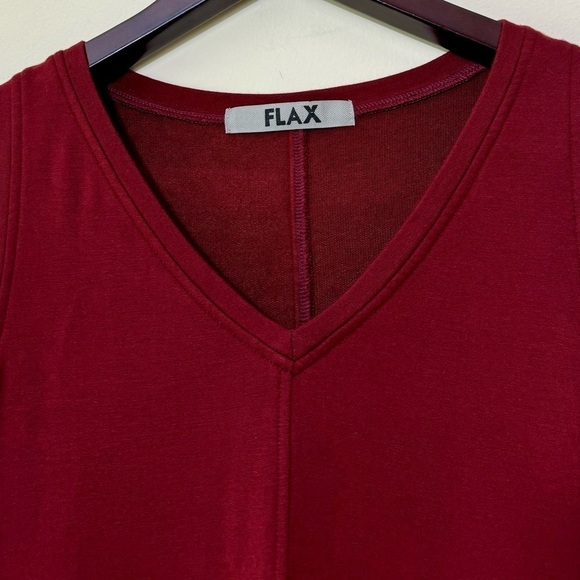 Flax Red Burgundy V Neck Tank Top Tunic Size Small - Picture 4 of 9